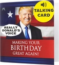 OUR FRIENDLY FOREST Talking Trump Birthday Card with Authentic Voice - Presidential Theme Birthday Greeting for Men & Women (Red)