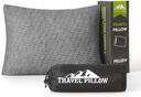 Small Shredded Memory Foam Pillow, Camping Pillow Travel Pillow - Compressible Medium Firm, Breathable Cover, Ideal Backpacking Hiking, Airplane and Car