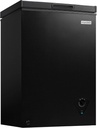 Igloo 3.5 Cu. Ft. Chest Freezer with Removable Basket and Front Defrost Water Drain, Small Deep Freezer Perfect for Homes, Garages, and RVs, Black