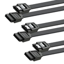 SATA Cable III for SSD HDD Data,3 PCS 6Gbps Straight Angle 15 Inch Sata Data Cable Compatible for SATA Hard Drive CD Driver, CD Writer,Black