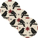 3 Pcs Large Trivet for Hot Pots and Pans 15in Cotton Thread Weave Hot Bowl Holder for Crock Pot House Decor Black Christmas Black Crow Christmas
