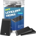 Furniture Levelers, 32 Piece Jar 2“, Rubber Shims for Leveling, Black Wedge for Table Toilet Refrigerator Piano, Non-Slip Shims for Home Improvement and Work, Cuttable and Stackable