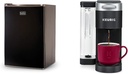 BLACK+DECKER BCRK25B Compact Refrigerator Energy Star Single Door Mini Fridge with Freezer, 2.5 Cubic Feet, Black & Keurig® K-Supreme Single Serve K-Cup Pod Coffee Maker, MultiStream Technology, Black