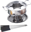 Alipis 10pieces Stainless Steel Chocolate Melting Pot Electric Fondue Set Melting Chocolate Pot Forks Fondue Accessories for Cheese