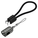 Zebronics Wattz 60CC4 Type-C to Type-C Braided Cable, PD 60W, Upto 480Mbps Data Sync, 20 cm, Durable, Charge & Sync, Rapid Charging, Compact with Keychain Case, For Laptops, Tablets, Mobiles (Black)