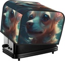 Oven Cover Kitchen Bread Machine Protector,4 Slice Toaster Cover For Home,Fingerprint Coaster Cover,Kitchen Small Appliance,Cute Flower Chihuahua Puppy
