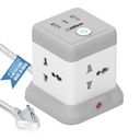 EMBOX Cube Extension Board 5 Meter Cable (QC 3.0)| 2500W Heavy Duty Extension Board with USB Type C Universal Sockets & Master Switch |Compact Extension Cord Safety Shutter & Overload Protector