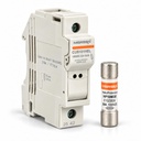 32A DC Fuse Holder with Pre-Installed DC Fuse - Overcurrent Protection for Solar Panels, Inverters & DCDB Systems (20, Amps)