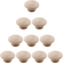 Murtenze 10 Pack 1-1/2 Inch Wood Knobs Unfinished Round Mushroom Shape Wooden Cabinet Pulls Handles Drawer Knobs Dresser Knobs for Drawer Dresser Cupboard Wardrobe