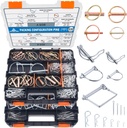 230Pcs Heavy Duty Pin Assortment Kit, Hitch Pins, Clip Pins, Linch and PTO Pins for Truck Towing Mowing, Farm Equipment, Lawn Mowers, 3 Point Accessories Tractor Attachments