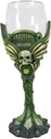 Ebros Gift Parisian Bohemian Fairy Absinthe La Fee Verte Skull With Green Gem And Vine Stem Wine Goblet Glass Chalice Drinkware Ossuary Macabre Accent