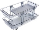 ABOOFAN Soda Can Organizer Rack Double Tier Stackable Beverage Dispenser for Refrigerator Transparent Design for Easy Visibility Material for Use for Kitchen and Bar Storage