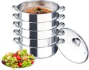 5-Tier Stainless Steel Steamer,11.81in Large-Capacity Design For Gas Electric Stove Can Steam And Cook Food Simultaneously With Stackable Pan And Lid For Steam Seafood,Fish,Beef,Vegetables,Grains.