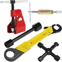 5 Pcs Angle Stop Wrench Kit Plumbing Tool, Compression Sleeve Puller for 1/2" Compression Fitting Ferrule Puller Removal Tool for 1/2" Copper Tubing 4-way Multi-functional Utility Key(Yellow)