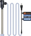 3000W 240V Immersion Water Heater Portable Electric Pool and Hot Tub Submersible Water Heater with Temp Control, WiFi Timer for Bathtub, Baptistry, Swimming pool, above ground pool and Spa