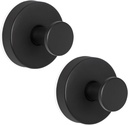 ZESLMG Suction Cup Hooks for Shower Wall, Door Wreaths, Removable Inside Shower Towel Hooks for Bathroom Window Glass Kitchen- Bath Robe Loofah Suction Hooks for Hanging More Surfaces (Black, 2 Pack)