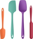 U-Taste Heat Resistant Silicone Spatula - 600ºF Hot-Proof Food Grade Kitchen Baking Bowl Scraper, Flexible and Sturdy Rubber Cooking Utensil for Mixing Scraping in NonStick Cookware (4 Pcs, Colorful)