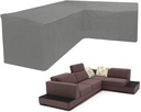 Patio Sofa Cover for Outdoor Furniture Waterproof L Shape Sofa Cover Sectional Couch Cover Heavy Duty Garden Furniture Protector with Windproof Strap