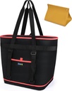 Extra-Large Cooler Bag - Versatile & Reusable Insulated Grocery Bags with Zippered Top Ideal Companion for Your Home & Kitchen Needs, Outings and Grocery Shopping(Balck)