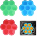3 Pack Silicone Air Fryer Egg Bite Mold with Lid, 8 Inch Large Silicone Egg Bite Mold for Air Fryer Reusable Pan Accessories, Alternative to Sous Vide EggLarge Bite Maker