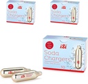 iSi CO2 Steel Soda Siphon Chargers (10-Pack - Box of 3) - Gold Recyclable Cartridges, 8.4g Durable Food-Grade Carbon Dioxide, Compatible with iSi Classic & Stainless Steel Soda Makers (30-Piece)