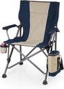 PICNIC TIME Outlander XL Camping Chair with Cooler, Heavy Duty Beach Chair, Outdoor Chair, 400 lb weight capacity, (Blue)