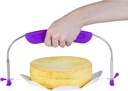Adjustable Cake LevCake Cutter Slicer Leveler, 9 Different Height Premium Food Grade Stainless Steel Double Wires Cake Cutter/Slicer/Adjustable Cake Leveler for Leveling and Molding (Purple)