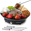 Nostalgia Electric Fondue Party Set – 10 oz Melting Pot, 4 Roasting Forks, & Detachable Serving Tray – Melted Cheese, Chocolate, or Dessert – Perfect for Gifts, Parties, Date Night – Black