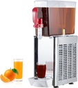 10L Commercial Beverage Dispenser with Ice Tub, 2.64 Gallon Single-Tank Drink Machine, 280W Stainless Steel Dispenser with 35.6°F–50°F Thermostat Control, for Cafe & Restaurant Party
