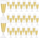 40 Pack Clear Plastic Champagne Flutes 5.5 Oz - Elegant Disposable Toasting Glasses for Wedding, Party, Birthday, Graduation Decorations & Celebrations