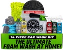 Chemical Guys Car Wash Kit 14-Pc Arsenal Builder - With Foam Blaster, Wash Bucket, Towels, Applicators, and 16 oz Soaps, Waxes, and Cleaners - Complete Auto Detailing Gift Set, Works with Garden Hose