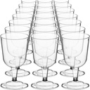 DecorRack 24 Wine Glasses, 6 Oz -BPA Free- Plastic Party Wine Cups, Perfect for Outdoor Parties, Weddings, Picnics, Stackable, Reusable, Disposable, Stemmed (Pack of 24)