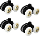 4X Double Shower Door Rollers, 26mm Bottom Sliding Shower Doors Pulleys, ∮23 Shower Door Wheels Replacement Kits for Bathroom Glass Doors, fit for 5-6mm Glass，Matte Black
