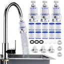 3 Pack Sink Water Filter Faucet, Universal 360 ° Rotating Faucet Filter for Kitchen Sink, 3 Modes Bathroom Faucet Filter Removes Chlorine Fluoride Heavy Metals Hard Water for Home Kitchen & Bathroom
