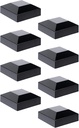 Aluminium Fence Post Caps for True 2" x 2" Fence Posts, Aluminum, Metal,Wood,Mailbox Posts, Pyramid Post Cap Cover Pressure Fit- Black (8Pack)