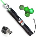 Cyahvtl Laser Pointer, Tactical Flashlights 2000 Metres Green Long Range High Power Handheld Flashlight, Rechargeable Laser Pointer for USB, with Star Cap Adjustable Focus Suitable for Projecto