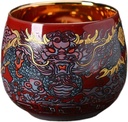 Z1999 鎏金杯 Tea Set Sake Cup 珐琅彩青花茶杯个人杯主人杯 Loose Leaf Tea cup 紫砂建盏大师