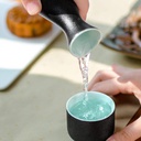 Japanese Sake Cup Set 5 Piece Porcelain Pottery Traditional Ceramic Cups Crafts Wine Glasses Japanese Sake Set with 1 Sake Serving Bottle and 4 Sake Cups,6pce