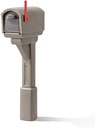 Step2 MailMaster Express Mailbox & Post, Weather Resistant, Large Outdoor Mailboxes, Made of Durable Plastic, Easy to Install, Flag Included, Mocha