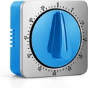 Kitchen Timers for Cooking, Chef Cooking Timer Clock with Loud Alarm,100% Mechanical Desk Timer - No Batteries Required -Magnetic Back, Exquisite Stainless Steel Body -Countdown Reminder Magnetic-Blue