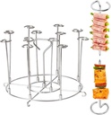 Vertical Kebab Skewer Stand,Stainless Steel Removable Hanging Oven Skewers Rack,Vertical Skewer for Fruit & Meat,Air Fryer BBQ Accessories,12 Skewers