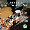 TeaDeus Peach Oolong Instant Brew Tea in a Cup, Set of 16 Eco-Friendly Tea Cups for Home, Travel & Office, Hot or Iced