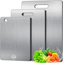 Titanium Cutting Board Set of 3, Titanium Cutting Boards for Kitchen, Non Toxic, Double-Sided Food Grade Chopping Board for Cutting Meat Vegetable Fruit, Outdoor Camping
