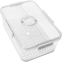 Cabilock Airtight Bread Box with Timer for Kitchen Counter Bread Storage Container Space Saving Food Storage Box for Fruits and Snacks Refrigerator Compatible