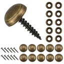 Aifeier ET 10Pcs Pure Brass Decorative Screws with Caps, Mirror Fixing Upholstery Cover Thumb Tacks Self-Tapping Screws for Wall Hangings Eyeglasses Wood Handcrafted Fasteners Hardware (15mm, Bronze)