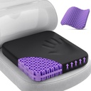 TushGuard Gel Seat Cushion for Long Sitting, Enlarged & Thickened Patent Design, Breathable Cooling for Office Chair, Soft Car Seat Cushion for Wheelchair (Large, Black)