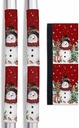 Christmas Refrigerator Door Handle Cover Watercolor Snowman Bird Dishwasher Microwave Oven Fridge Stove Handles Trees Snowflakes Gifts Red Fridge Protector Kitchen Appliance Decor Set of 2