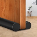 MAXTID Under Door Draft Blocker Black Door Draft Stopper 38" Noise Reducer Breeze Light Cold Air Guard Sound Proof Door Sweep 32" 36" 38" Weather Stripping Door Bottom Seal Insulation Strip Gap Filler