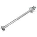 1/2" x 10" (25 Pack) Galvanized Carriage Bolt Kit Grade 307A Includes 1/2" USS Flat Washers (25 pcs) and 1/2"-13 Hex Nuts (25 pcs), Hot Dip Galvanized for Exterior Use by Makers Bolt