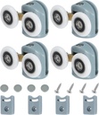 uxcell 23 mm Shower Door Rollers, Double Shower Door Runners Wheels Pulleys Guides Plastic Top Wheels with Anti-Collision Block & Screws for Glass Doors 4-6mm Grey 4 Pcs